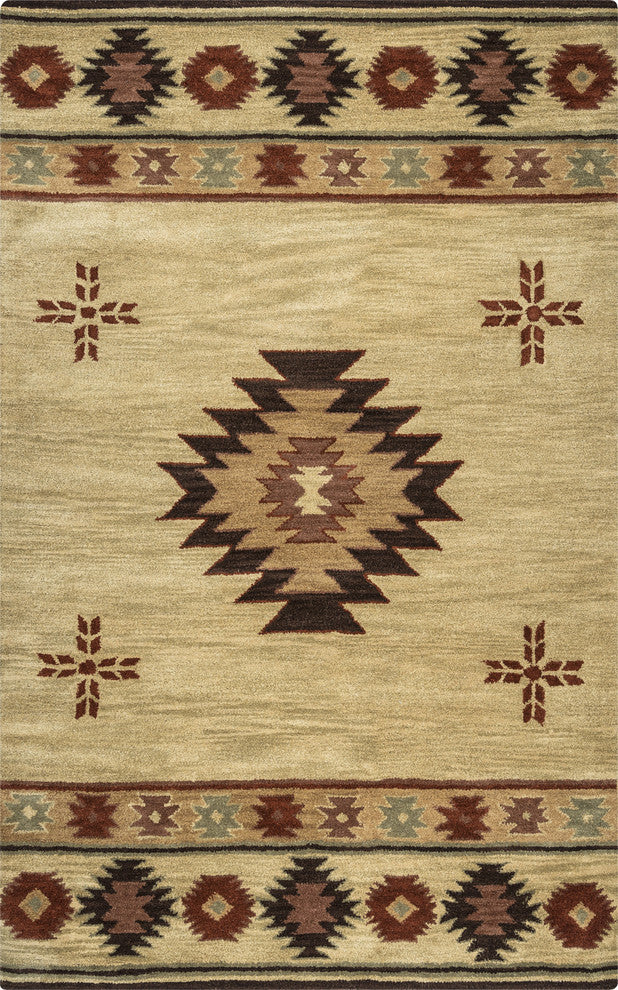 Rizzy Home Southwest SU2007 Khaki Southwest/Tribal Area Rug, 10' Round