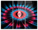 "Abstract Colorful Fractal Flower" Metal Wall Art, 3 Panels, 36"x28"
