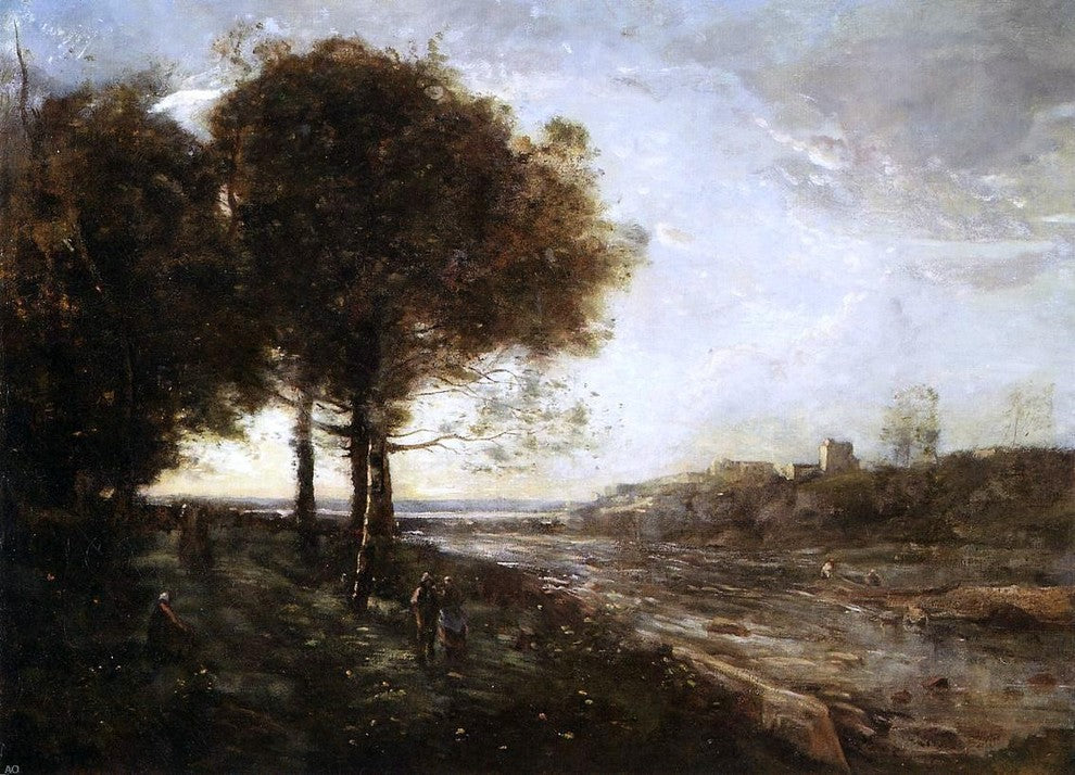 Jean-Baptiste-Camille Corot Waterfall on the Romagnes Wall Decal