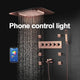 Thermostatic Recessed Ceiling Mount Led Rainfall Shower System, Phone Control