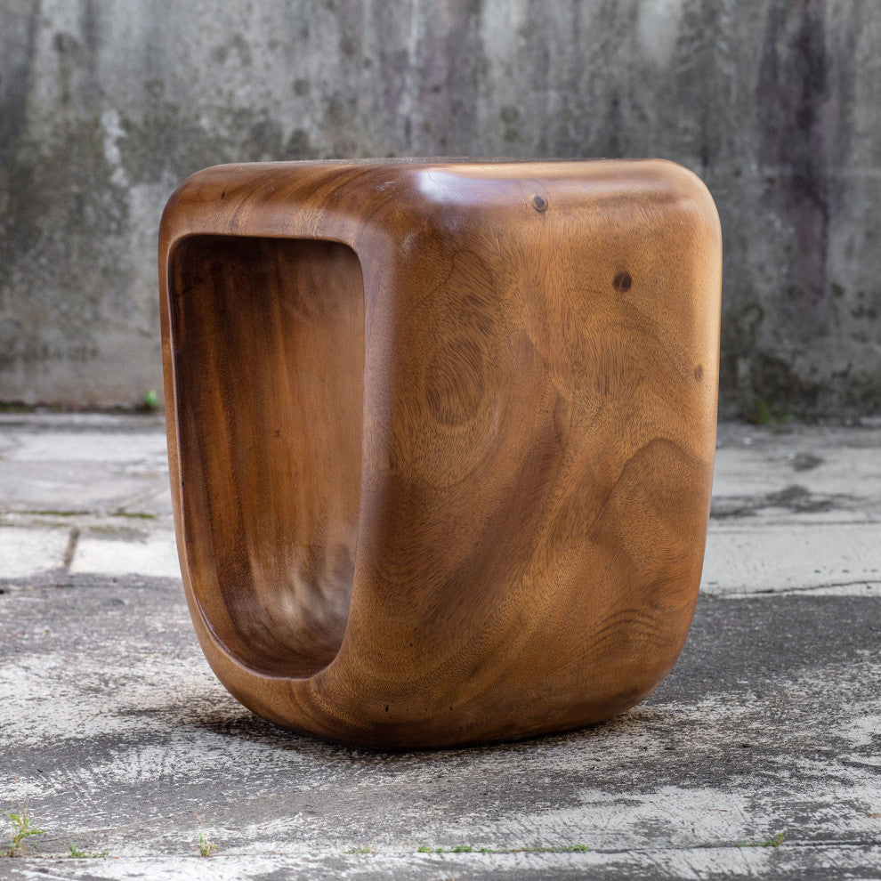 Uttermost Loophole Wooden Accent stool