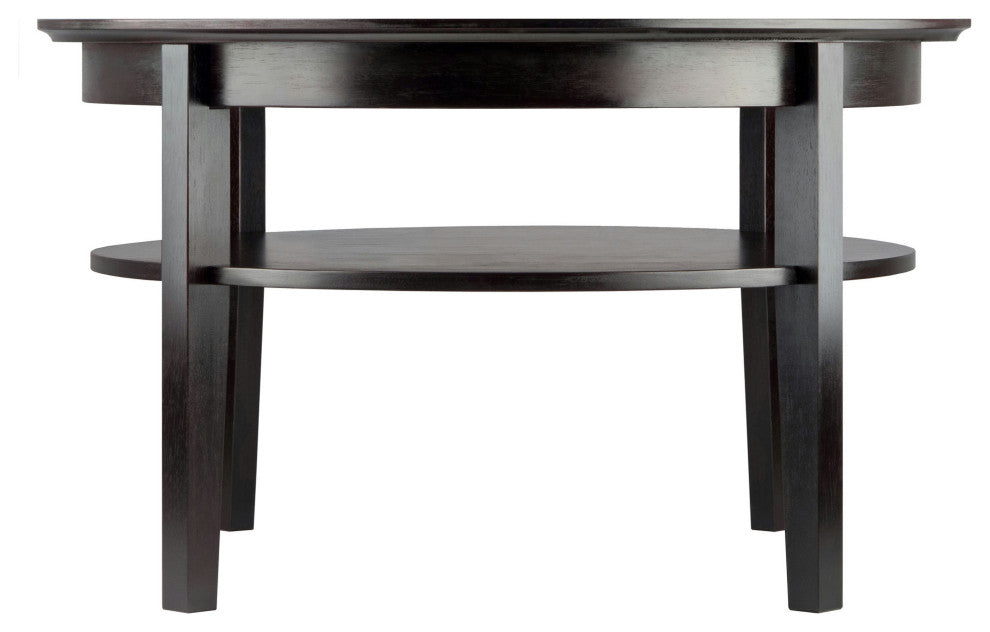 Amelia Round Coffee Table with Pull out Tray, Espresso