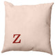 20"x20" Modern Monogram Decorative Throw Pillow, Maple Red