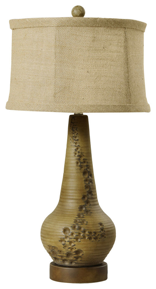 29" Distressed Vase Ceramic Table Lamp, Fossil