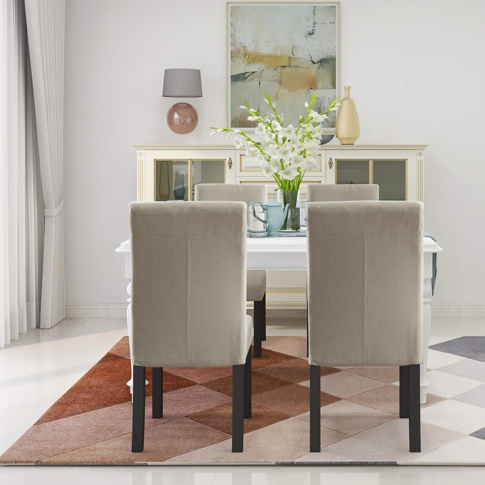 Rochefort Synthetic Leather Armless Set of 2-Pieces Dining Room Accent Chair, Ta