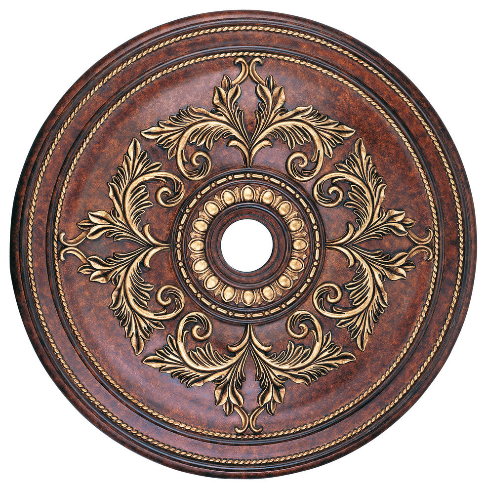 Ceiling Medallion, Verona Bronze With Aged Gold Leaf Accents