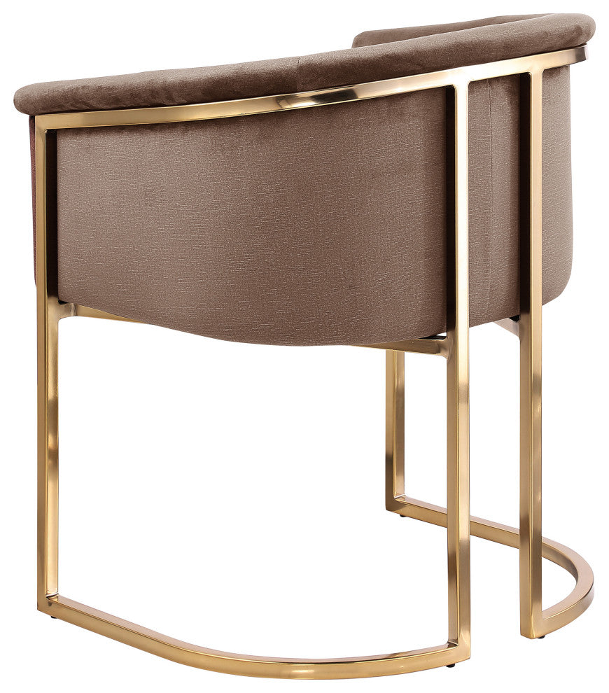 Tierra Velvet Upholstered Dining Chair, Brown