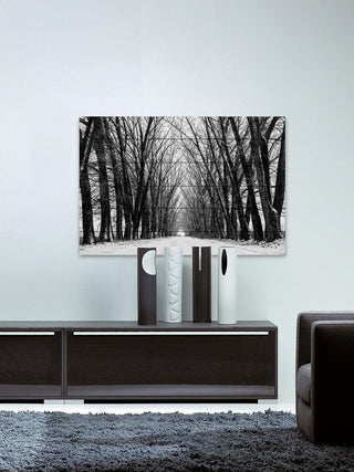 "Rows of Trees" Print on White Wood, 45"x30"