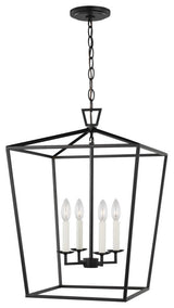 Dianna Four Light Lantern in Midnight Black
