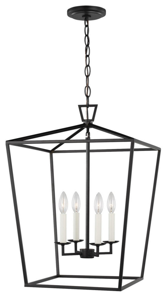 Dianna Four Light Lantern in Midnight Black