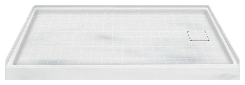 60"x30" Solid Surface Right-Hand Shower Base, Storm