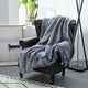 Heavy Faux Fur Throw, Black, 50"x60"