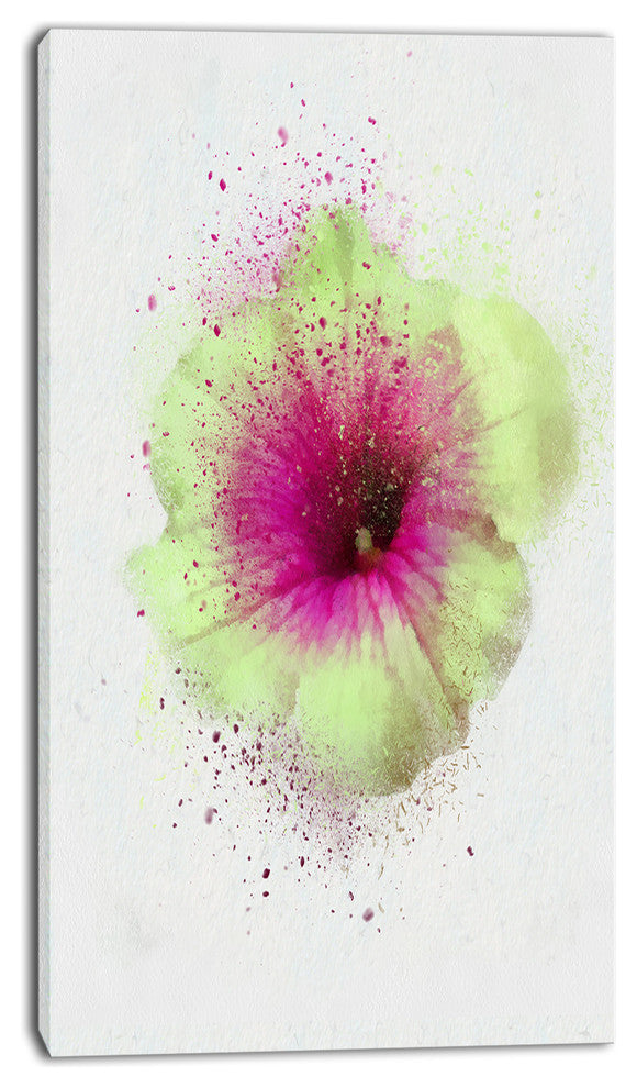 Colorful Gentiana Alpina Watercolor, Floral Canvas Art Print, 16"x32"