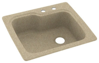 Swan 25x22x9 Solid Surface Kitchen Sink, 2-Hole, Prairie