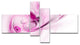 Spiral Nebula Space Magenta, Large abstract art, 60"x32", 4 panels