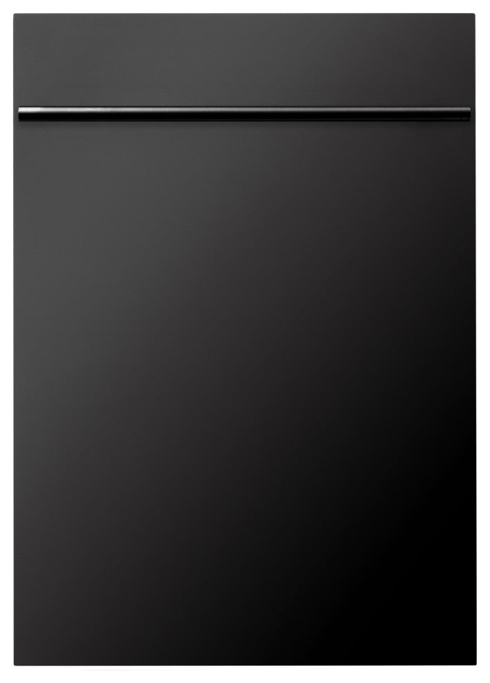 18" Compact Black Stainless Steel Dishwasher, Modern Handle
