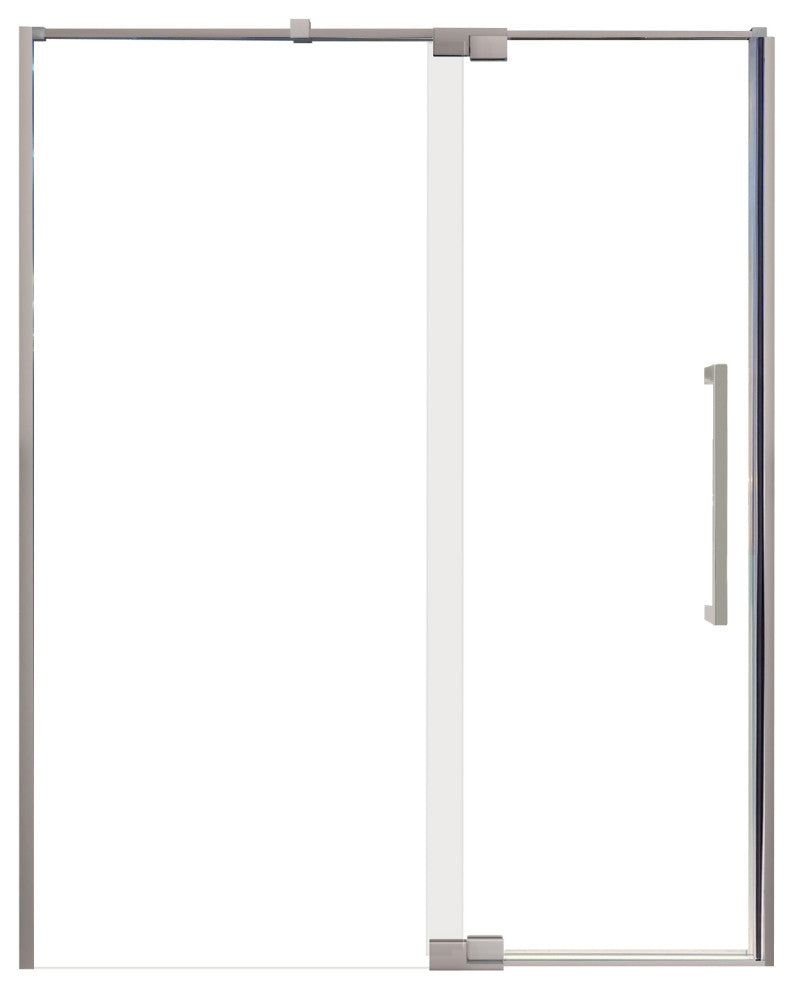 Transolid Irene 60"W x76"H Pivot Shower Door in Brushed Stainless w/ Clear Glass