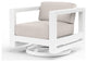 Newport Canvas Natural Finish Outdoor Swivel Club Chair