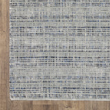 Cayden Textural Stripe Wool Blend Grey/ Blue Hand-tufted Rug 8' x 10'