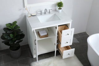 36" Single Bathroom Vanity, White