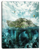 Island Like Large Fantasy Turtle, Animal Art Canvas Print, 30"x40"