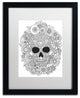Hello Angel 'Sugar Skull Wreath' Art, Black Frame, White Mat, 20x16