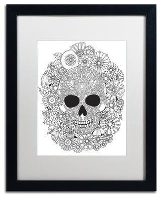 Hello Angel 'Sugar Skull Wreath' Art, Black Frame, White Mat, 20x16