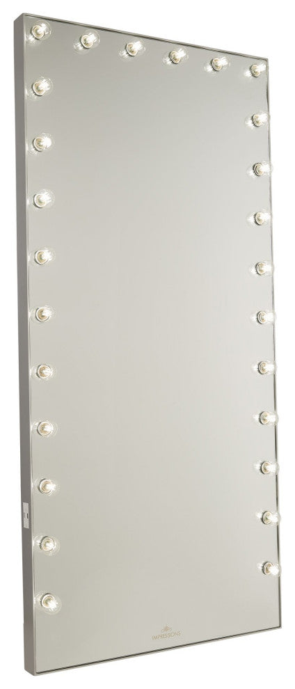 Hollywood Glow Lite Full Length Mirror, Silver
