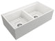 Bocchi Contempo 36D White Double Bowl Fireclay Farmhouse Sink W/ Integrated Work