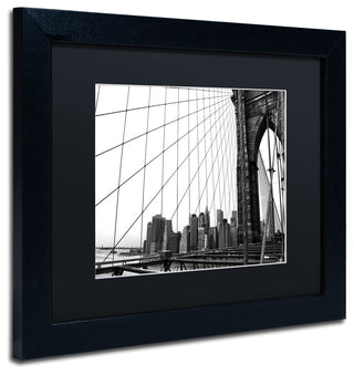 'Brooklyn Bridge 4' Matted Framed Canvas Art by CATeyes