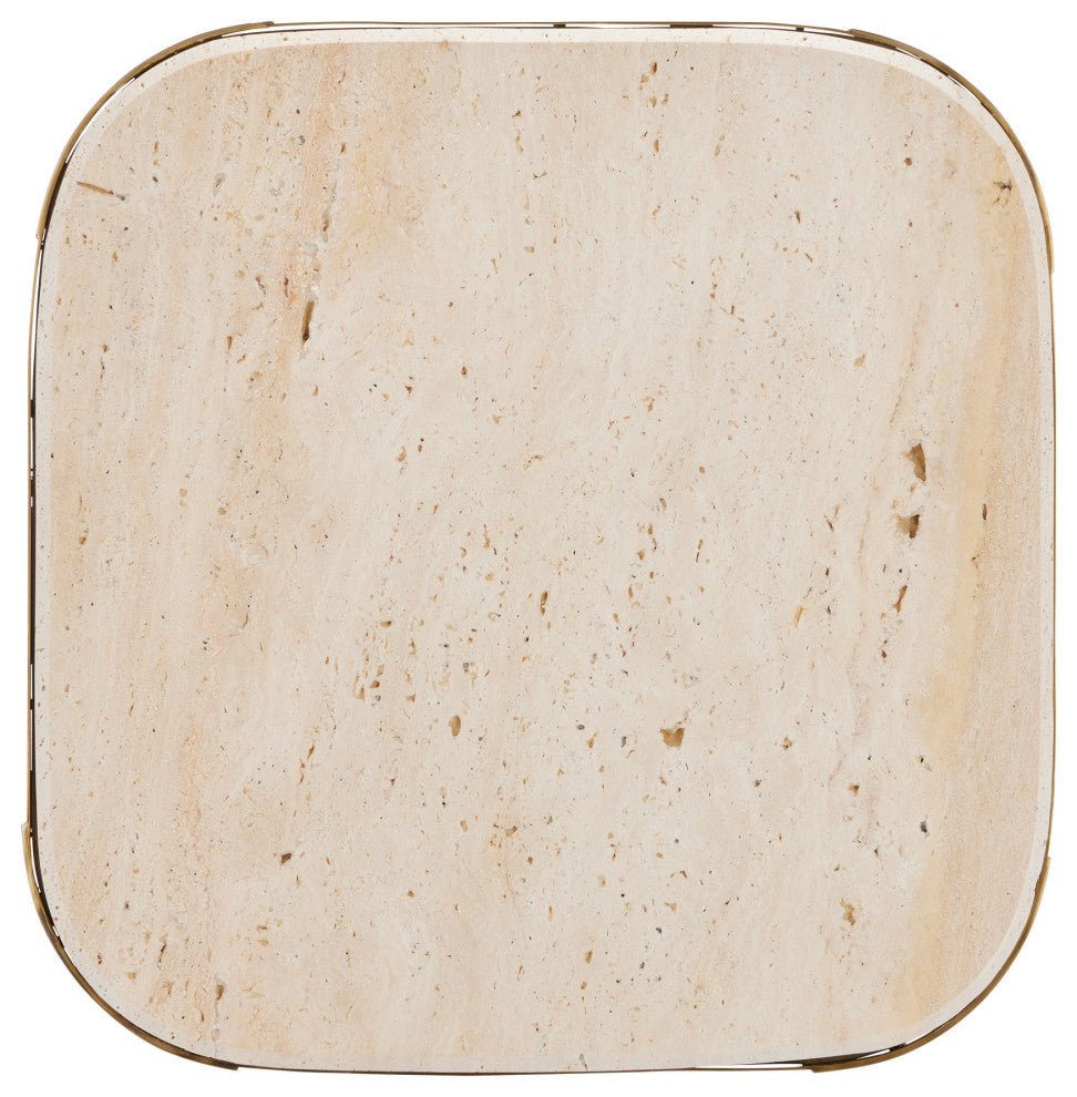 Sev Travertine Accent Table