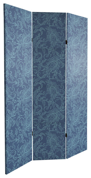 6' Tall Double Sided Floral Wallpaper Canvas Room Divider
