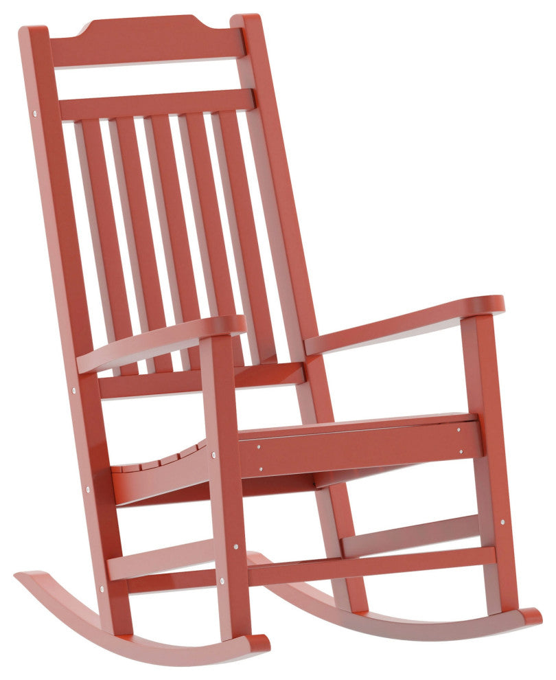 Winston All-Weather Poly Resin Wood Rocking Chair, Red