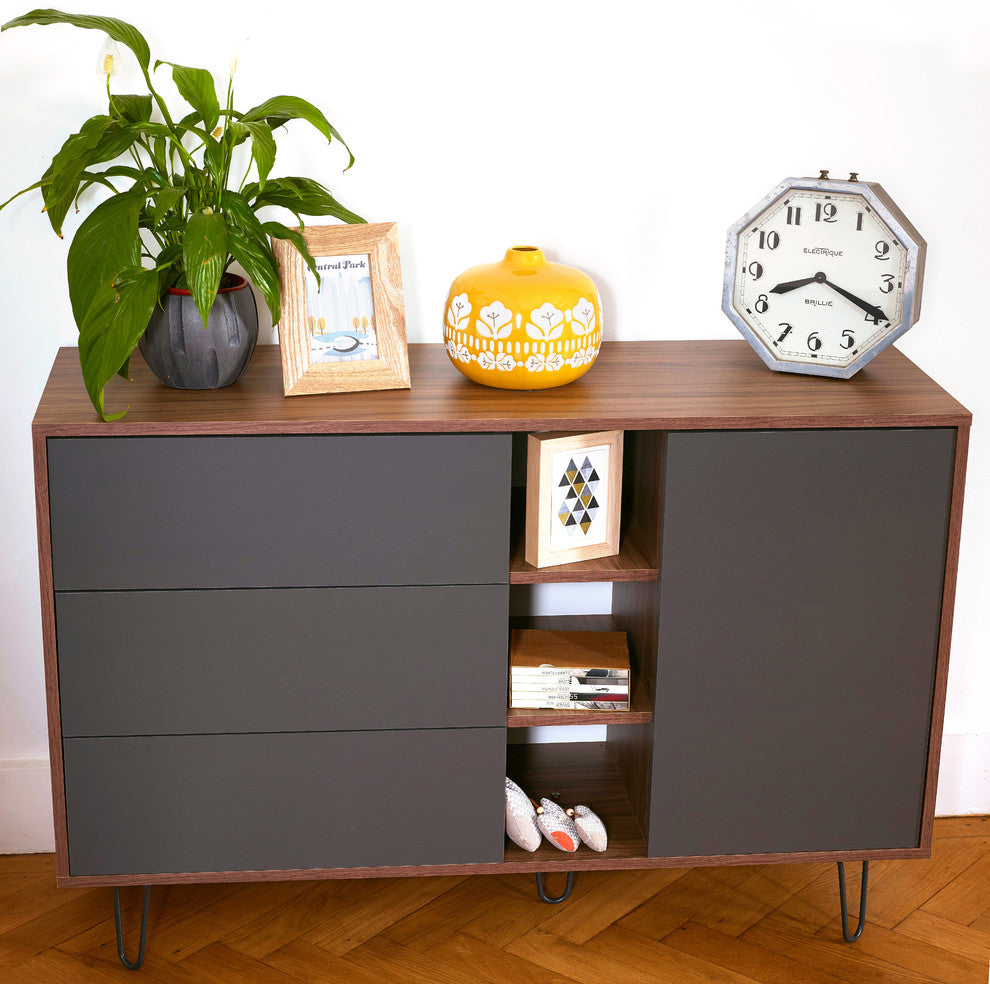 Symbiosis Aero Sideboard, Walnut/Gray