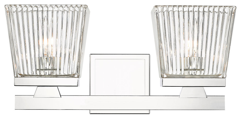 Zlite 1936-2V-CH 2-Light Vanity, Clear