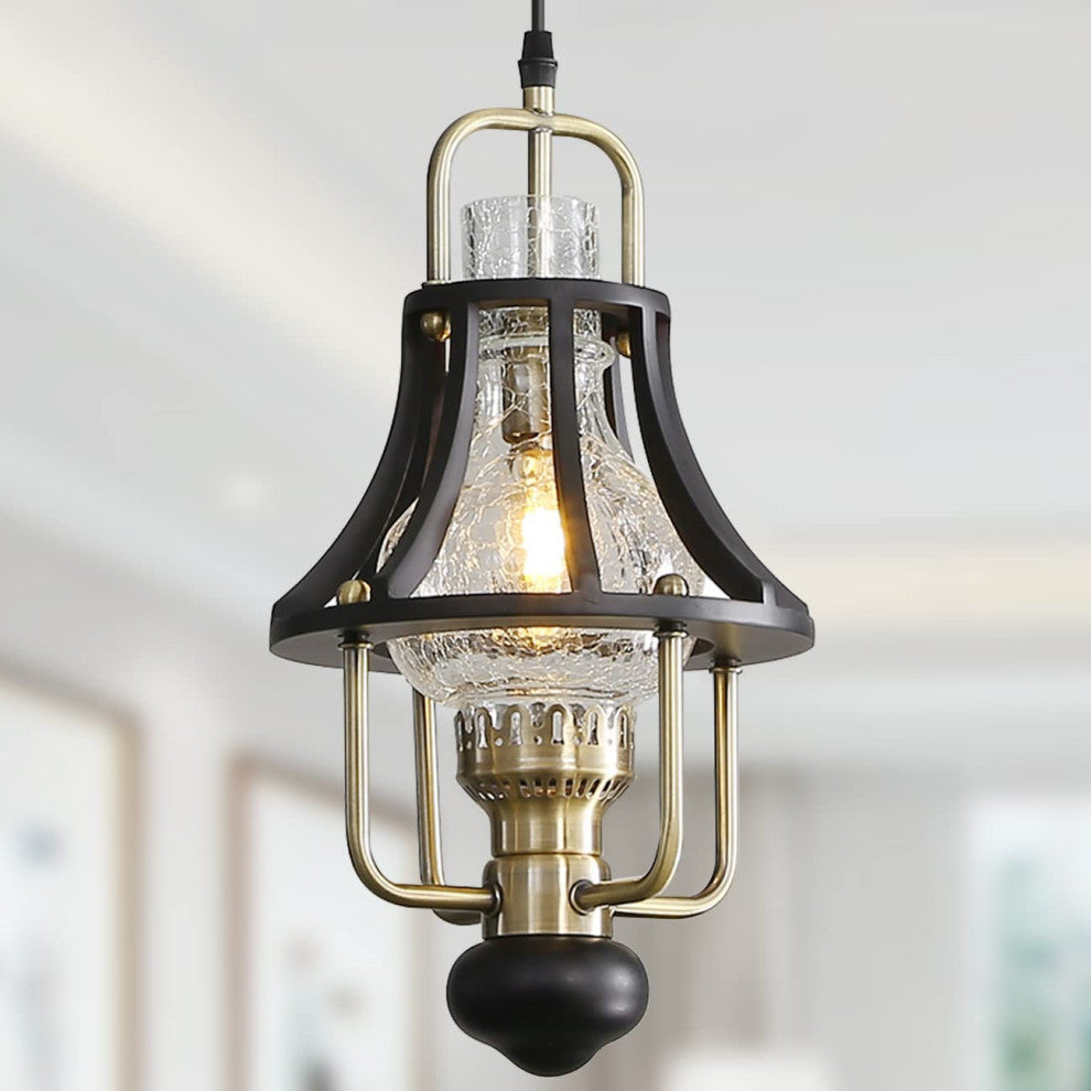 Farmhouse Glass Pendant Light Vintage Industrial Hanging Light Fixtures
