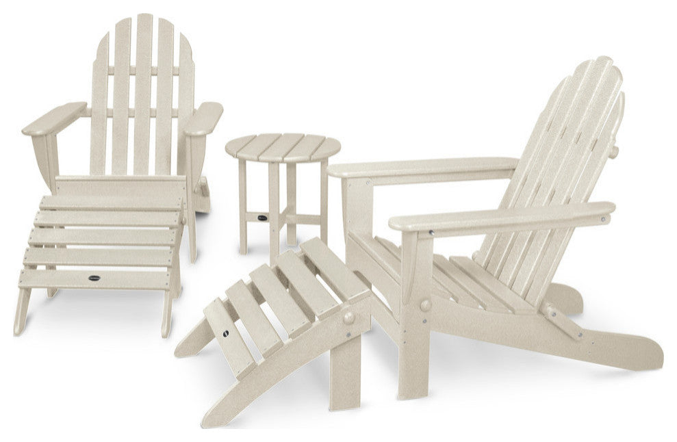 Polywood Classic Adirondack 5-Piece Casual Set, Sand