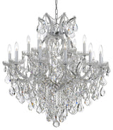 Crystorama Maria Theresa 19-Light Clear Italian Crystal Chrome Chandelier, Polished Chrome, Hand Cut Crystal