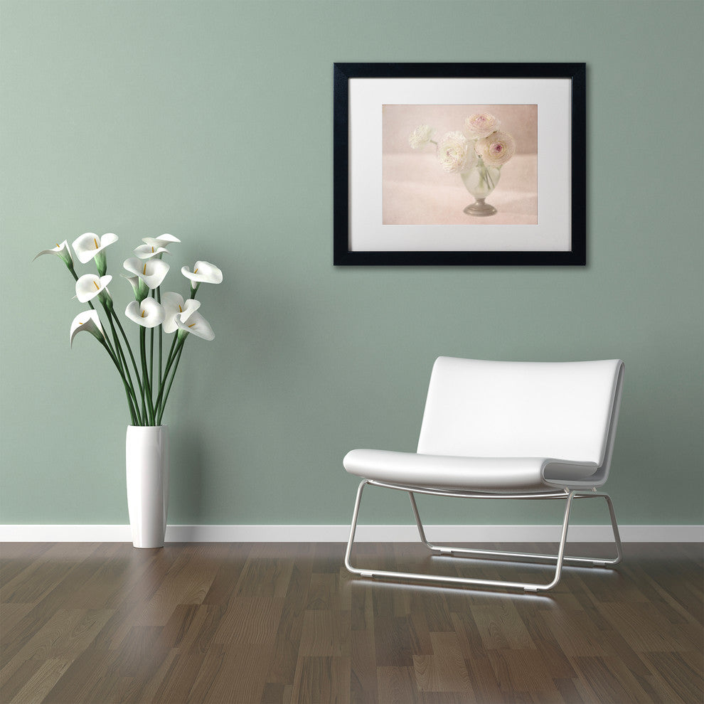 Cora Niele 'White Persian Buttercups Posy' Matted Framed Art