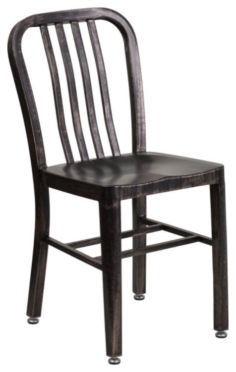 Black-Antique Gold Metal Indoor-Outdoor Chair
