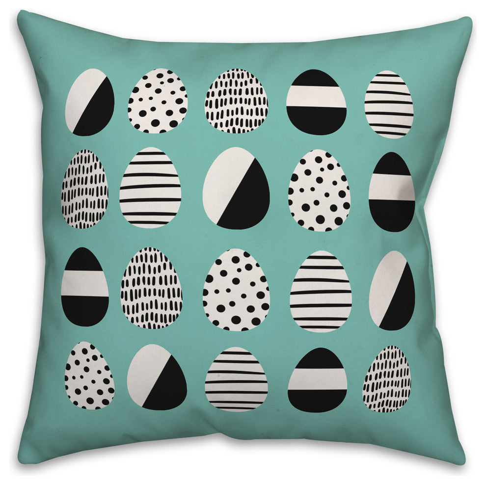 Retro Easter Egg Pattern 16x16 Throw Pillow Cover