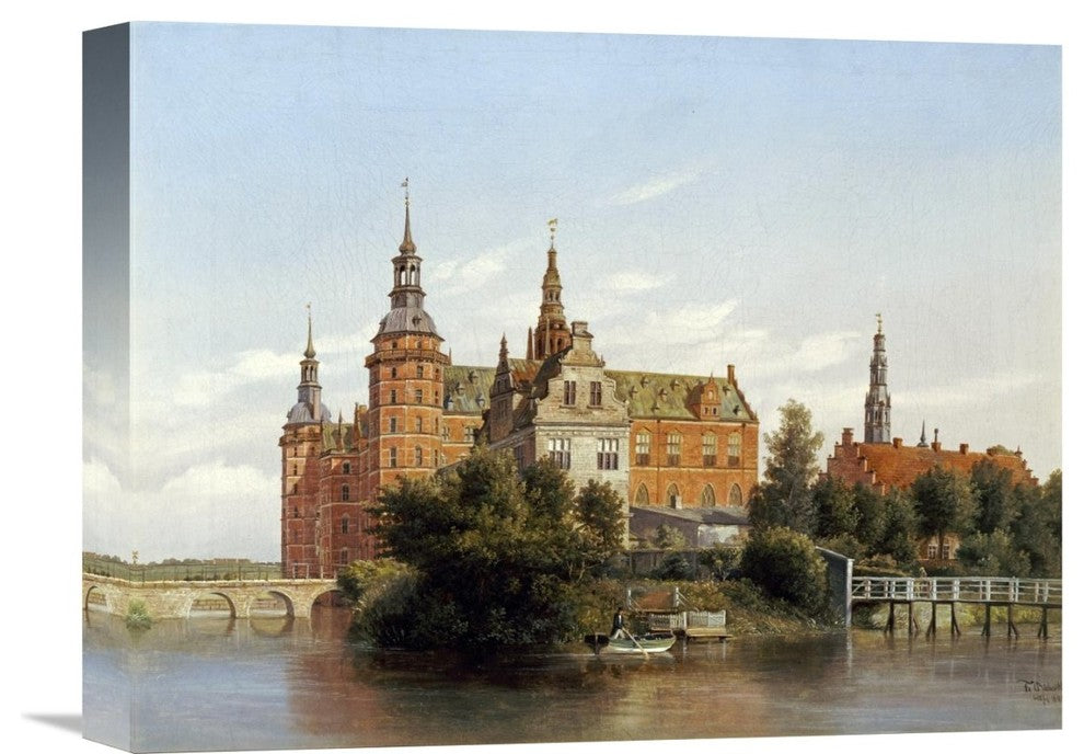 "Frederiksborg Castle, Denmark" Canvas Giclee by Ferdinand Richardt, 16"x12"