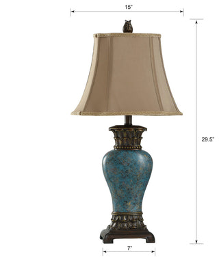 Table Lamp, Blue/Brown/Bronze