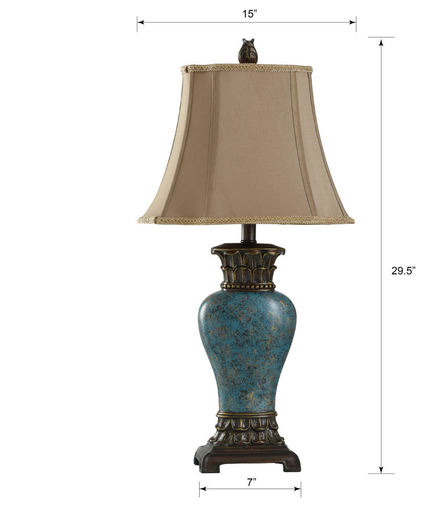 Table Lamp, Blue/Brown/Bronze