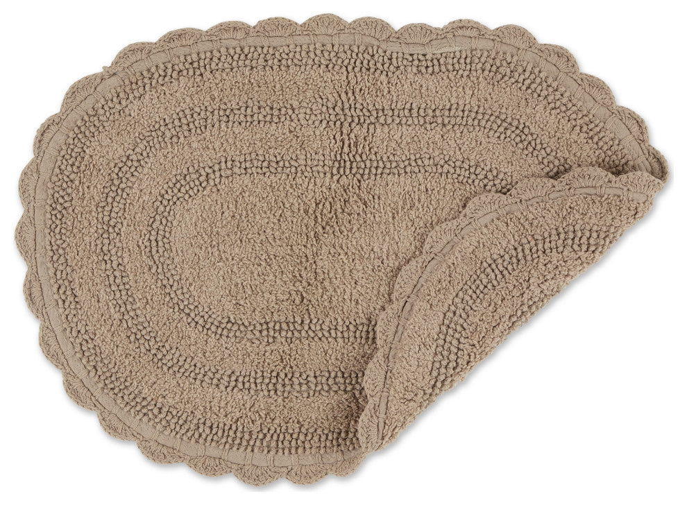 Stone Small Oval Crochet Bath Mat