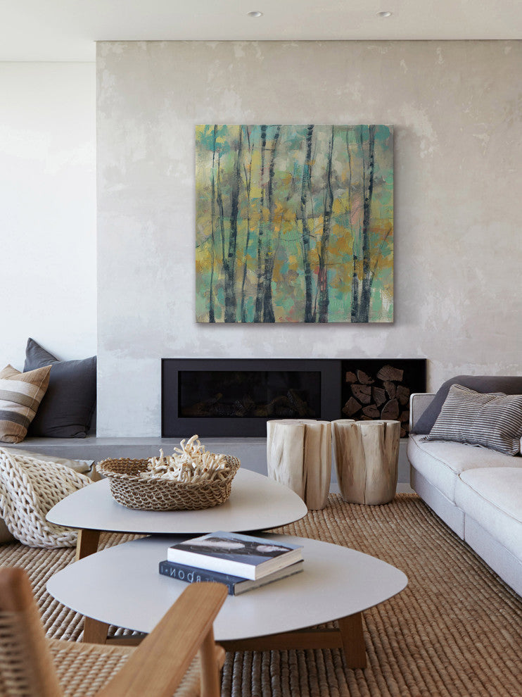 "Pastel Arbor II" Painting Print on Wrapped Canvas, 18"x18"