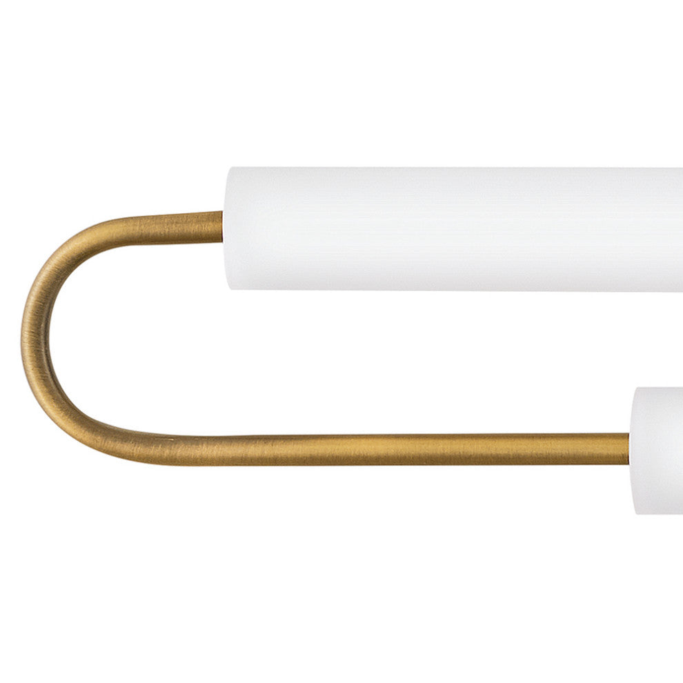 Hinkley EOS Lg 25" LED Bath Vanity Light Fixture, Lacquered Brass + Etched Glass