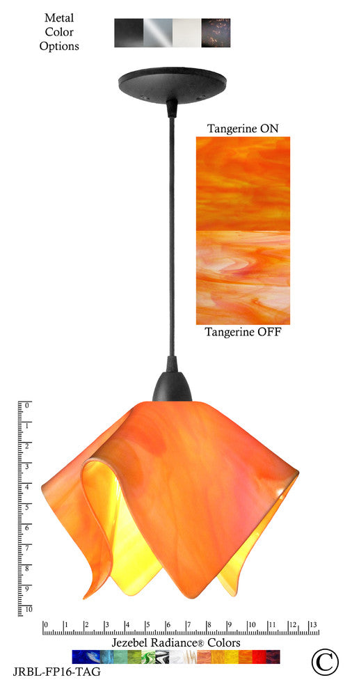 Jezebel Radiance Flame Pendant, Large, Tangerine