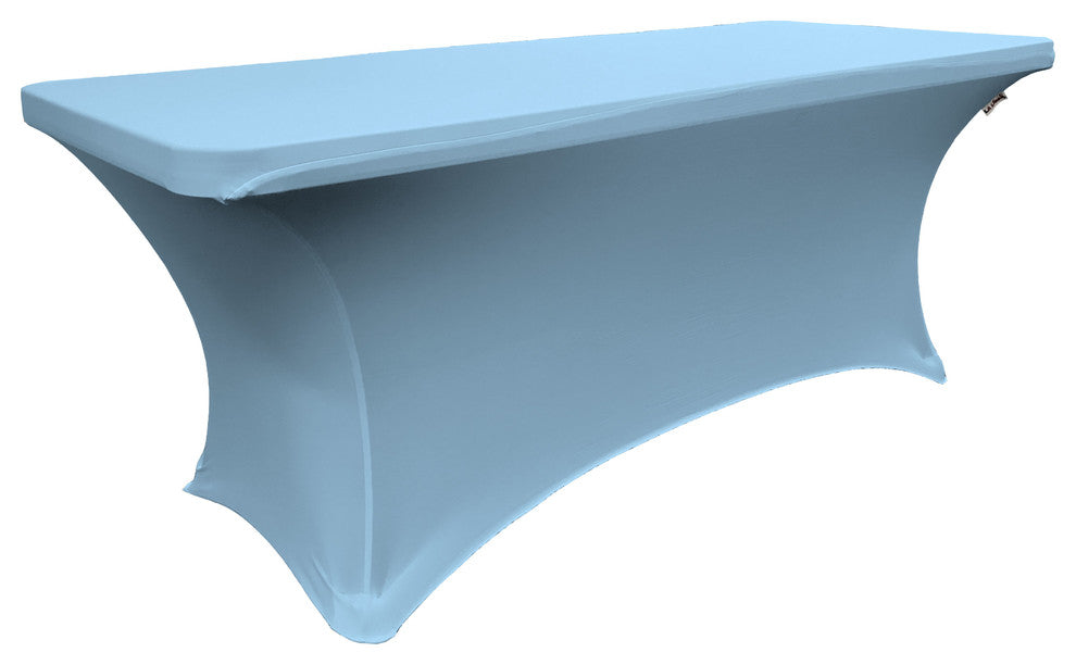 LA Linen Rectangular Spandex Table Cover, Blue Light, 96"x30"x30"