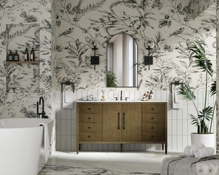 Home Living 60" Single Bathroom Vanity, Hazel Oak